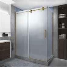 Langham XL 80" High x 60" Wide x 34" Deep Sliding Frameless Shower Enclosure with Frosted Glass