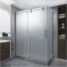 Langham XL 80" High x 64" Wide x 38" Deep Sliding Frameless Shower Enclosure with Frosted Glass