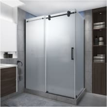 Langham XL 80" High x 60" Wide x 34" Deep Sliding Frameless Shower Enclosure with Frosted Glass