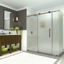 Coraline 76" High x 72" Wide x 34" Deep Sliding Frameless Shower Enclosure with 23" Door Width and Frosted Glass