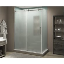 Coraline XL 80" High x 60" Wide x 32" Deep Sliding Frameless Shower Enclosure with Frosted Glass