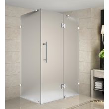 Avalux 33" Wide x 36" Deep x 72" High Frameless Hinged Shower Enclosure with Frosted Glass