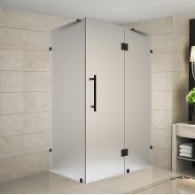 Avalux 33" Wide x 34" Deep x 72" High Frameless Hinged Shower Enclosure with Frosted Glass