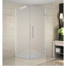 Aquadica 30" Wide x 30" Deep x 72" High Frameless Hinged Shower Enclosure with Frosted Glass