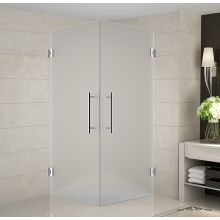 Vanora 34" Wide x 34" Deep x 72" High Frameless Hinged Shower Enclosure with Frosted Glass