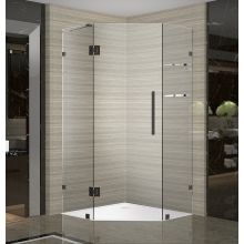 Neoscape GS Wide 38" x Deep 38" x 72" High Frameless Hinged Shower Enclosure with Clear Glass and Glass Shelves