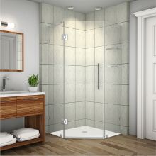 Neoscape GS Wide 36" x Deep 36" x 72" High Frameless Hinged Shower Enclosure with Clear Glass and Glass Shelves