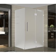 Avalux GS 37" Wide x 30" Deep x 72" High Frameless Hinged Shower Enclosure with Frosted Glass and Glass Shelves