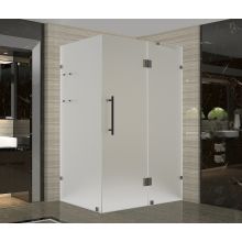 Avalux GS 37" Wide x 32" Deep x 72" High Frameless Hinged Shower Enclosure with Frosted Glass and Glass Shelves