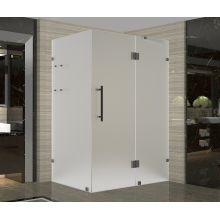Avalux GS 42" Wide x 36" Deep x 72" High Frameless Hinged Shower Enclosure with Frosted Glass and Glass Shelves