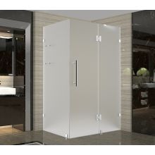 Avalux GS 33" Wide x 30" Deep x 72" High Frameless Hinged Shower Enclosure with Frosted Glass and Glass Shelves