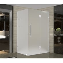 Avalux GS 36" Wide x 38" Deep x 72" High Frameless Hinged Shower Enclosure with Frosted Glass and Glass Shelves