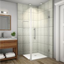 Aquadica GS 34" Wide x 34" Deep x 72" High Frameless Hinged Shower Enclosure with Clear Glass and Glass Shelves