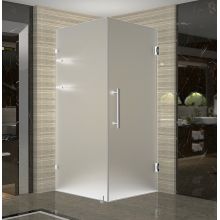 Aquadica GS 32" Wide x 32" Deep x 72" High Frameless Hinged Shower Enclosure with Frosted Glass and Glass Shelves