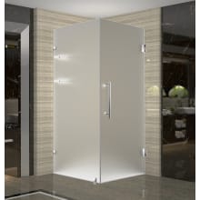 Aquadica GS 38" Wide x 38" Deep x 72" High Frameless Hinged Shower Enclosure with Frosted Glass and Glass Shelves