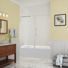 Belmore 60" High x 60" Wide Hinged Frameless Tub Door with 60" Door Width and Clear Glass