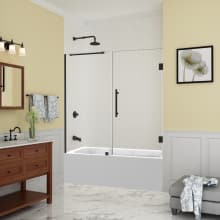 Belmore 60" High x 60" Wide Hinged Frameless Tub Door with 60" Door Width and Clear Glass