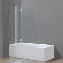 Soleil 48" Wide x 58" High Frameless Hinged Tub Door with Clear Glass