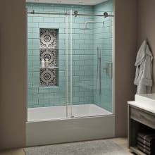 Coraline XL 70" High x 60" Wide Sliding Frameless Tub Door with Clear Glass