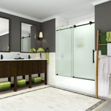 Coraline 60" High x 60" Wide Sliding Frameless Tub Door with 32" Door Width and Frosted Glass