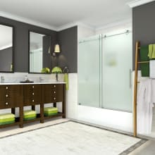 Coraline 60" High x 60" Wide Sliding Frameless Tub Door with 32" Door Width and Frosted Glass