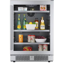 U-Line 24-Inch 5.4 Cu. Ft. Outdoor Rated Solid Door Compact Refrigerator  With Lock - Stainless Steel - UORE124-SS31A