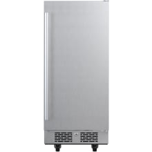 U-Line 24-Inch 5.4 Cu. Ft. Outdoor Rated Solid Door Compact Refrigerator  With Lock - Stainless Steel - UORE124-SS31A