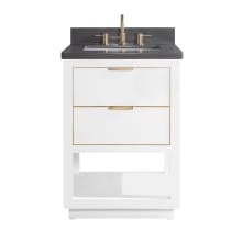 Allie 25" Free Standing Single Basin Vanity Set with Wood Cabinet and Quartz Vanity Top