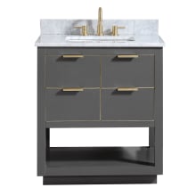 Allie 31" Free Standing Single Basin Vanity Set with Wood Cabinet and Marble Vanity Top