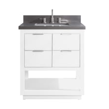 Allie 31" Free Standing Single Basin Vanity Set with Wood Cabinet and Quartz Vanity Top