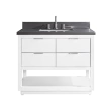 Allie 43" Free Standing Single Basin Vanity Set with Wood Cabinet and Quartz Vanity Top