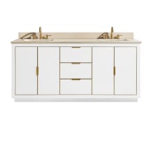 Austen 73" Free Standing Double Basin Vanity Set with Wood Cabinet and Marble Vanity Top