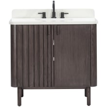 Blakely 37" Free Standing Single Basin Vanity Set with Cabinet and Quartz Vanity Top