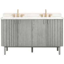 Blakely 61" Free Standing Double Basin Vanity Set with Cabinet and Quartz Vanity Top