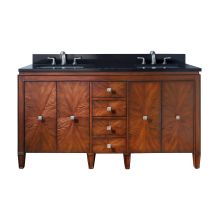 Brentwood 61" Free Standing Double Basin Vanity Set with Cabinet and Marble Vanity Top