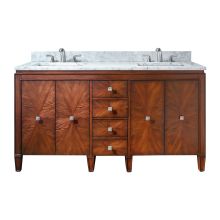 Brentwood 61" Free Standing Double Basin Vanity Set with Cabinet and Marble Vanity Top