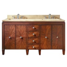 Brentwood 61" Free Standing Double Basin Vanity Set with Cabinet and Marble Vanity Top