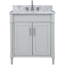 Bristol 30" Single Basin Vanity Set with Cabinet and Marble Vanity Top