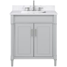 Bristol 31" Free Standing Single Basin Vanity Set with Cabinet and Engineered Stone Vanity Top