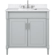 Bristol 37" Free Standing Single Basin Vanity Set with Cabinet and Engineered Stone Vanity Top