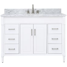 Bristol 48" Free Standing Single Basin Vanity Set with Cabinet and Marble Vanity Top
