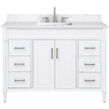 Bristol 49" Free Standing Single Basin Vanity Set with Cabinet and Engineered Stone Vanity Top