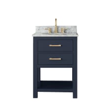 Brooks 24" Free Standing Single Basin Vanity Set with Wood Cabinet and Marble Vanity Top