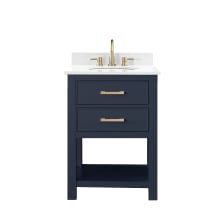Brooks 25" Free Standing Single Basin Vanity Set with Cabinet, and Engineered Stone Vanity Top