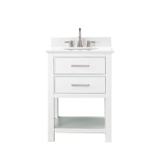 Brooks 25" Free Standing Single Basin Vanity Set with Cabinet, and Engineered Stone Vanity Top