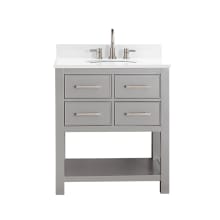 Brooks 31" Free Standing Single Basin Vanity Set with Cabinet and Engineered Stone Vanity Top