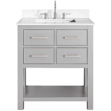 Brooks 31" Free Standing Single Basin Vanity Set with Cabinet and Engineered Stone Vanity Top
