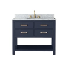 Brooks 42" Free Standing Single Basin Vanity Set with Wood Cabinet and Marble Vanity Top