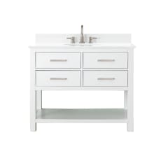 Brooks 43" Free Standing Single Basin Vanity Set with Cabinet and Engineered Stone Vanity Top
