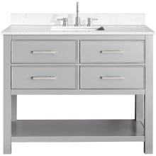 Brooks 43" Free Standing Single Basin Vanity Set with Cabinet and Engineered Stone Vanity Top